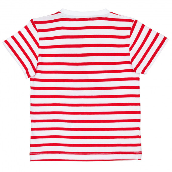 Памучна тениска в червено и бяло райе за бебе ZY 317103 4