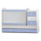 Бебешко креватче, Ниа - трансформиращо, синьо, 65х160 см. Dizain Baby 31772 