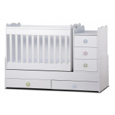 Бебешко креватче, Лейди - трансформиращо, бяло, 65х160 см. Dizain Baby 31781 