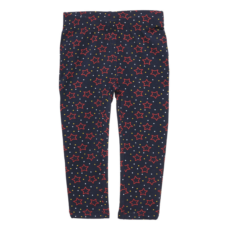 Памучен клин с принт на червени звезди, тъмносин  317854