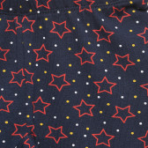 Памучен клин с принт на червени звезди, тъмносин ZY 317855 2