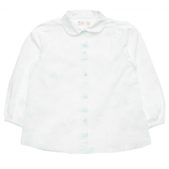Риза с флорален принт, бяла ZY 317973 
