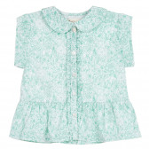 Блуза с къс ръкав и флорален принт за бебе, бяла ZY 317998 