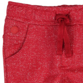 Памучен панталон с връзки за момче, червен Boboli 318 3