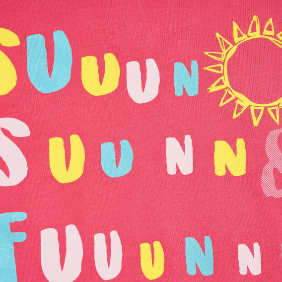 Памучна тениска Sun за бебе, розова ZY 318091 2