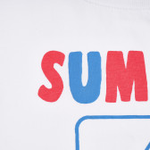Памучна тениска summer days, бяла ZY 318130 7
