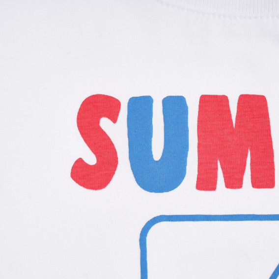 Памучна тениска summer days, бяла ZY 318130 7