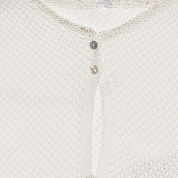 Плетено болеро с къс ръкав и златисти нишки, бяло ZY 318169 2
