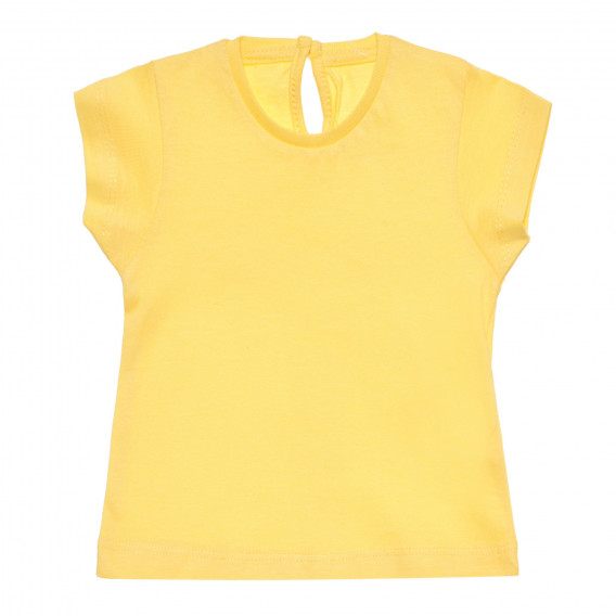 Памучна тениска с изчистен десен за бебе, жълта ZY 318273 