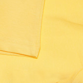 Памучна тениска с изчистен десен за бебе, жълта ZY 318275 3