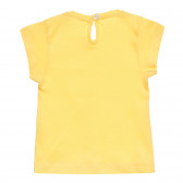 Памучна тениска с изчистен десен за бебе, жълта ZY 318276 4