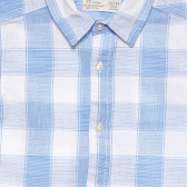 Риза с къс ръкав в бяло и синьо райе ZY 318290 2