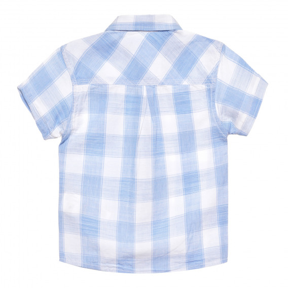 Риза с къс ръкав в бяло и синьо райе ZY 318292 4