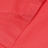 Памучна тениска с щампа и надпис за бебе, розова ZY 318338 3