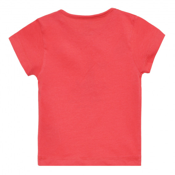Памучна тениска с щампа и надпис за бебе, розова ZY 318339 4