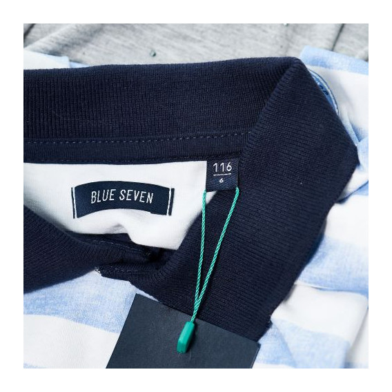 Памучна поло-тениска с къс ръкав и апликация  за момче BLUE SEVEN 31840 4