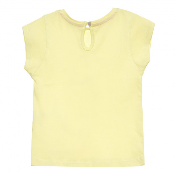 Памучна тениска с щампа на момиче за бебе, жълта ZY 318410 4