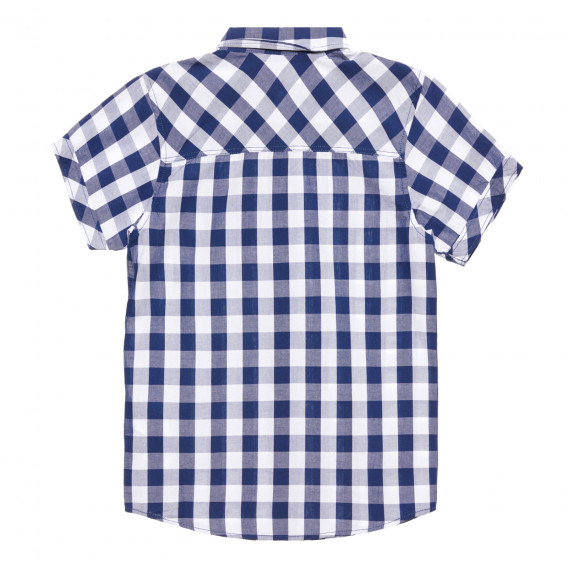 Риза с къс ръкав в бяло и синьо райе ZY 318520 2