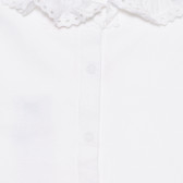 Памучен комплект от блуза с яка и ританки за бебе, бял ZY 318546 4