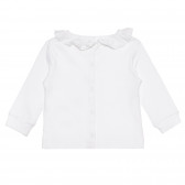 Памучен комплект от блуза с яка и ританки за бебе, бял ZY 318547 5