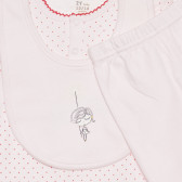 Памучен комплект от три части с фигурален принт за бебе, бял ZY 318621 4