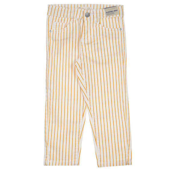 Раиран панталон в жълто и беж за бебе ZY 318927 