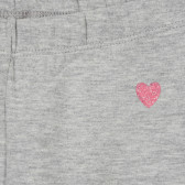 Панталон с щампа на сърце за бебе, сив ZY 318947 2