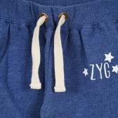 Ватиран спортен панталон с щампа за бебе, син ZY 318967 2