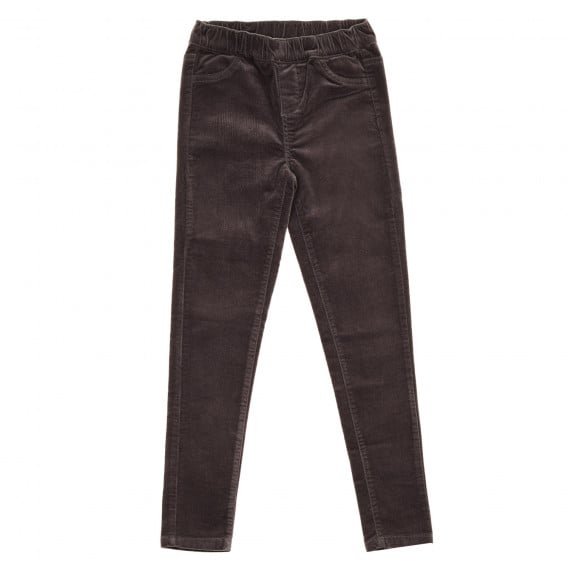 Вталени джинсови панталони с ластична талия, тъмнокафяв ZY 319272 