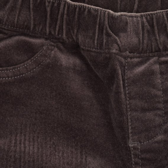 Вталени джинсови панталони с ластична талия, тъмнокафяв ZY 319273 2