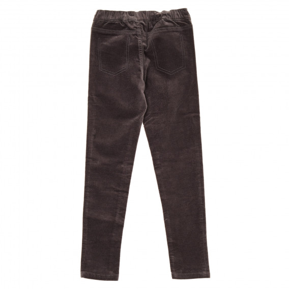 Вталени джинсови панталони с ластична талия, тъмнокафяв ZY 319275 4