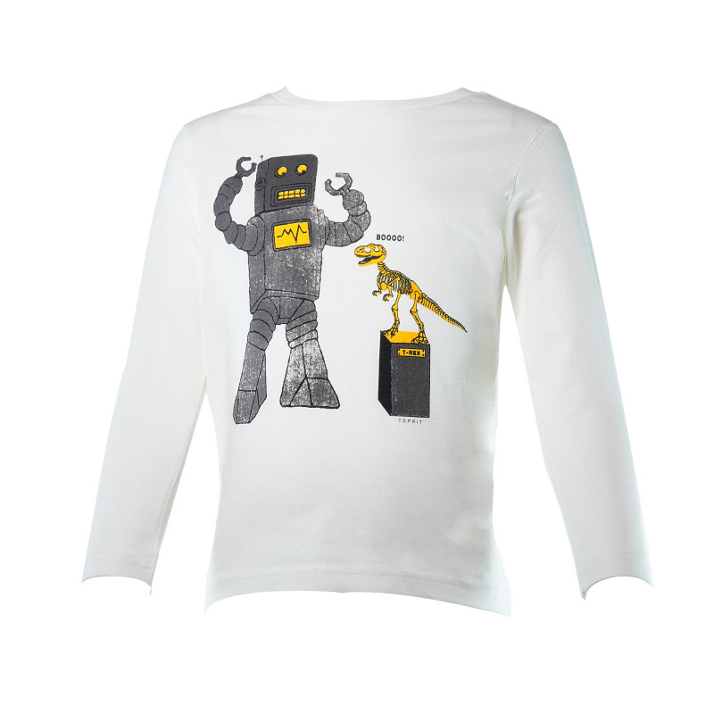 Памучна блуза с дълъг ръкав за момче и щампа робот  31929