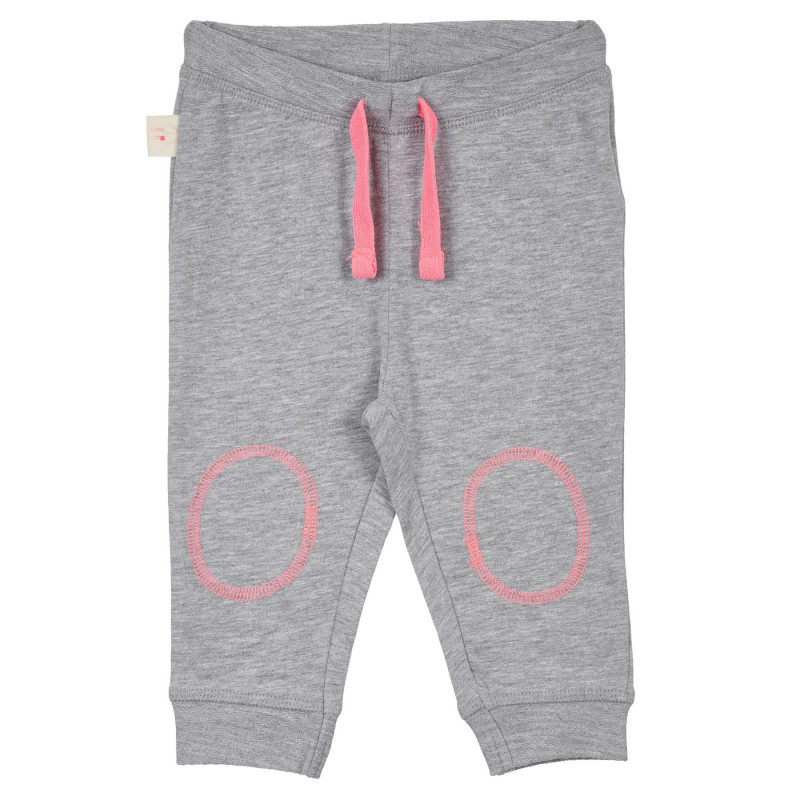 Спортен панталон с розови акценти за бебе, сив  319300