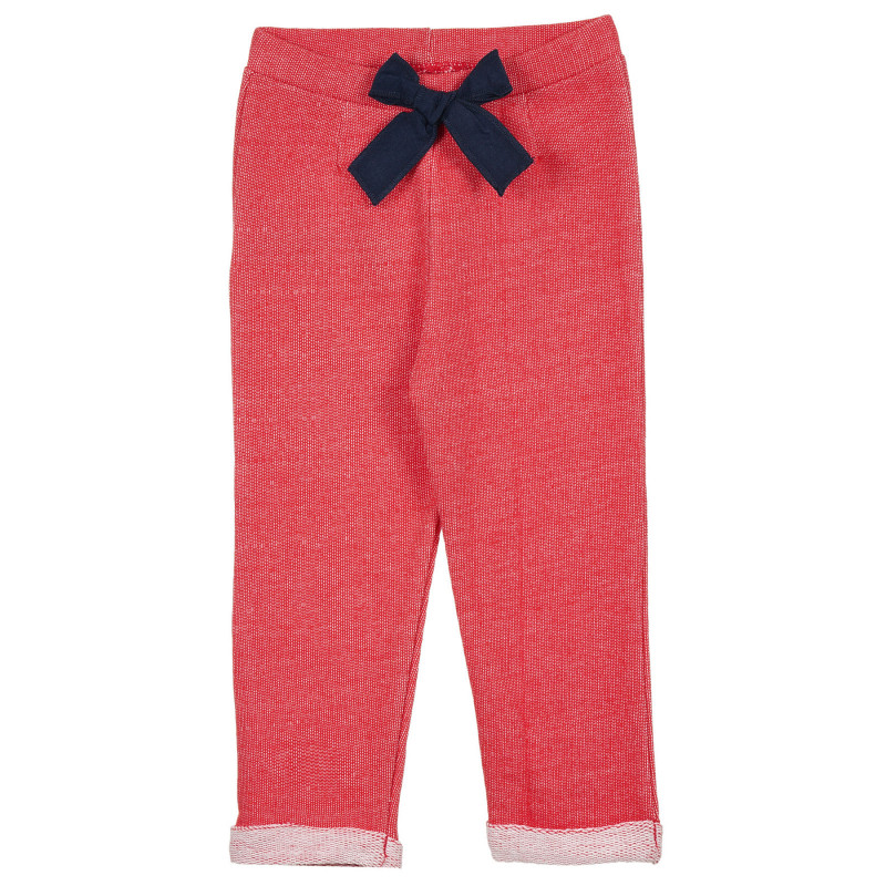 Спортен панталон с панделка за бебе, червен  319320