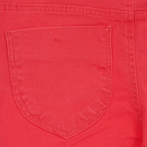 Втален панталон с флорална бродерия, червен ZY 319465 3