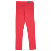 Втален панталон с флорална бродерия, червен ZY 319466 4