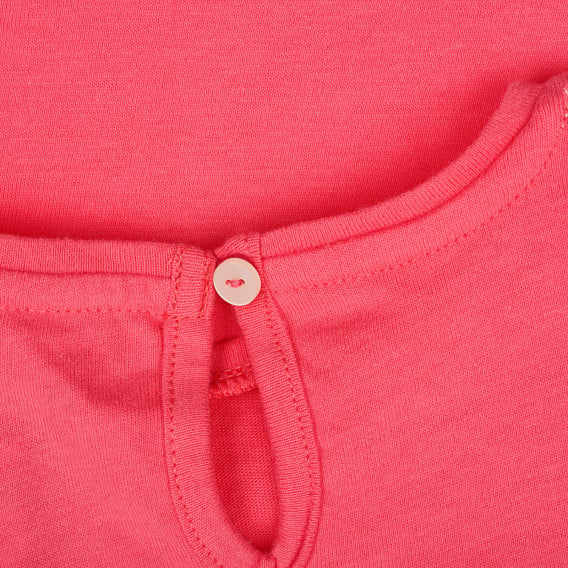 Блуза с дълъг ръкав и апликация на лъвче за бебе, розова ZY 319623 3