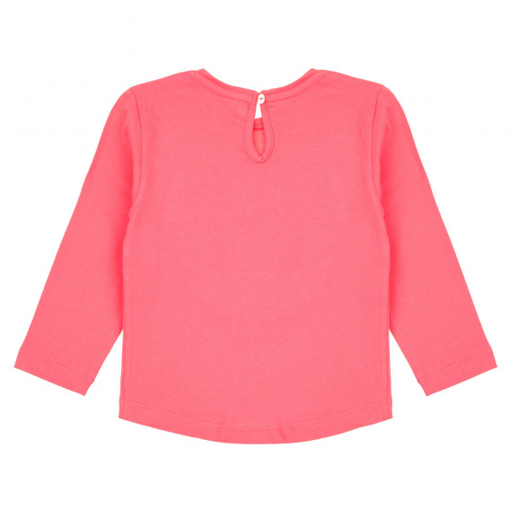 Блуза с дълъг ръкав и апликация на лъвче за бебе, розова ZY 319624 4