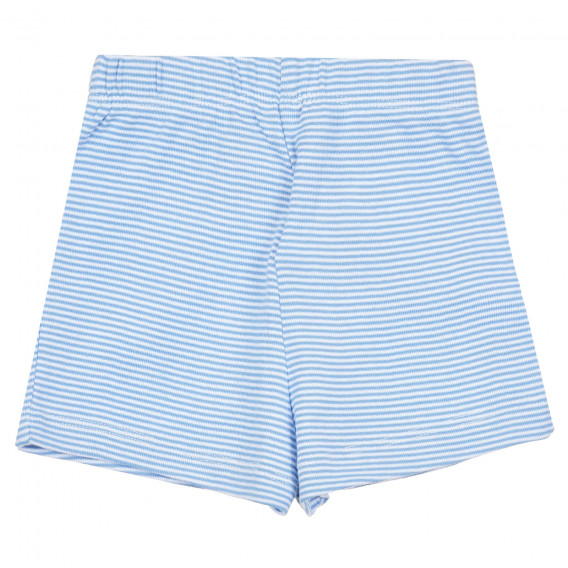 Памучни къс панталонки за бебе в бяло и синьо райе ZY 319733 3