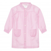 Риза тип туника в бяло и розово райе ZY 319936 