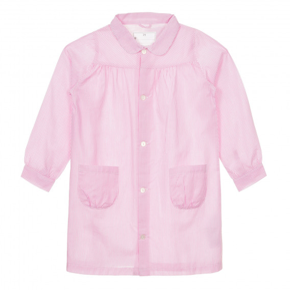 Риза тип туника в бяло и розово райе ZY 319936 