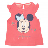Тениска Мини Маус и брокатен акцент за бебе, розови ZY 319944 