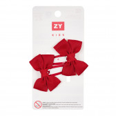 Комплект от два броя фиби за коса панделки, червен ZY 320041 2
