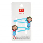 Комплект от два броя фиби за коса с принцеси, сини ZY 320088 2