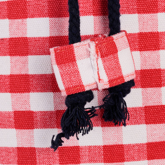 Текстилна раница в червено и бяло каре за момиче ZY 320185 3