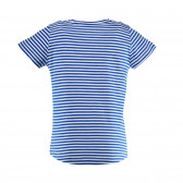 Памучна блуза в моряшко рае с къс ръкав за момиче с апликация слънце Esprit 32020 2