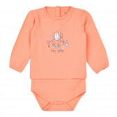 Боди тип блуза Funny garden за бебе, оранжево ZY 320211 