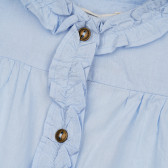 Риза с дълъг ръкав и къдрички за бебе, светлосиня ZY 320224 2
