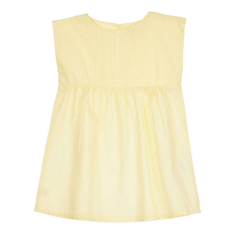 Памучна рокля без ръкави за бебе, жълта  320307