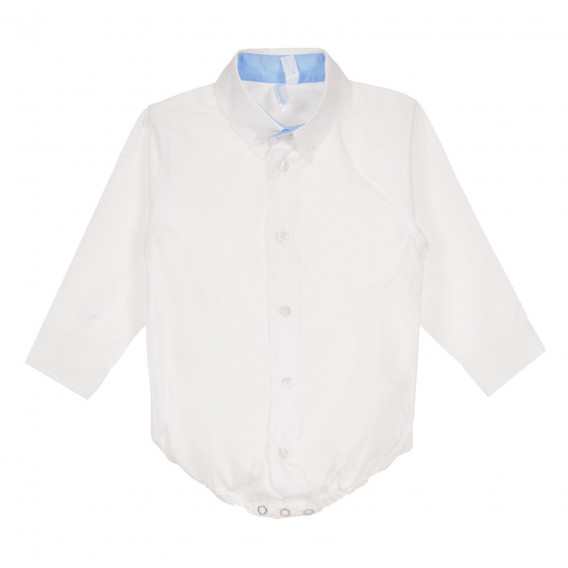 Боди риза с дълъг ръкав за бебе, бяла ZY 320323 